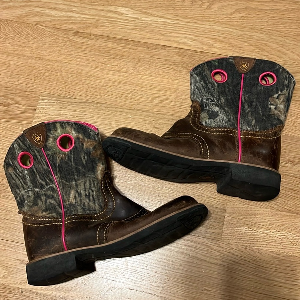 Ariat youth girls 3.5 rodeo cowboy western boots camo shoes pull on